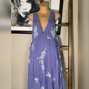 run away with me embroidered midi dress